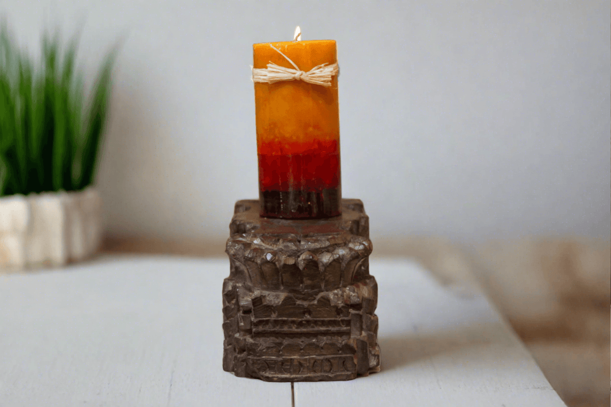 Long Architectural Base Candle Holder
