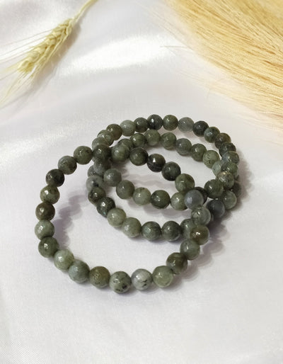 Labradorite Faceted Beads Bracelet, Crystal Bracelet.
