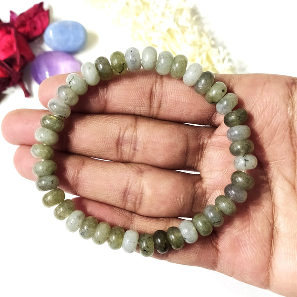 Rondelle Beads Labradorite Bracelets, Healing Crystal Bracelets.
