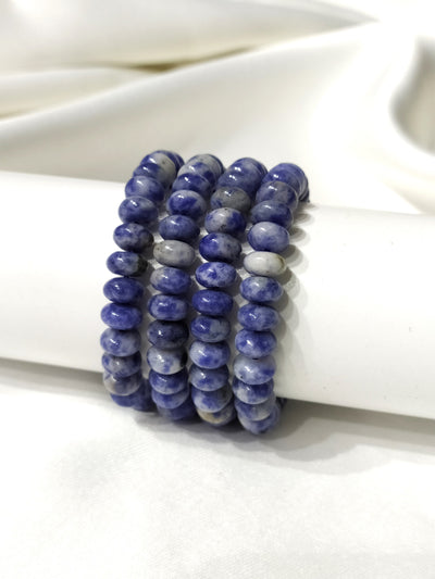 Rondelle Beads Sodalite Bracelets, Healing Crystal Bracelets.