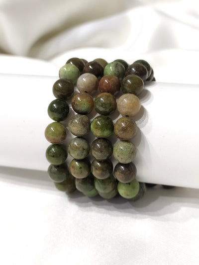 Green Opal Round Beads Bracelet, Healing Gemstone Bracelet