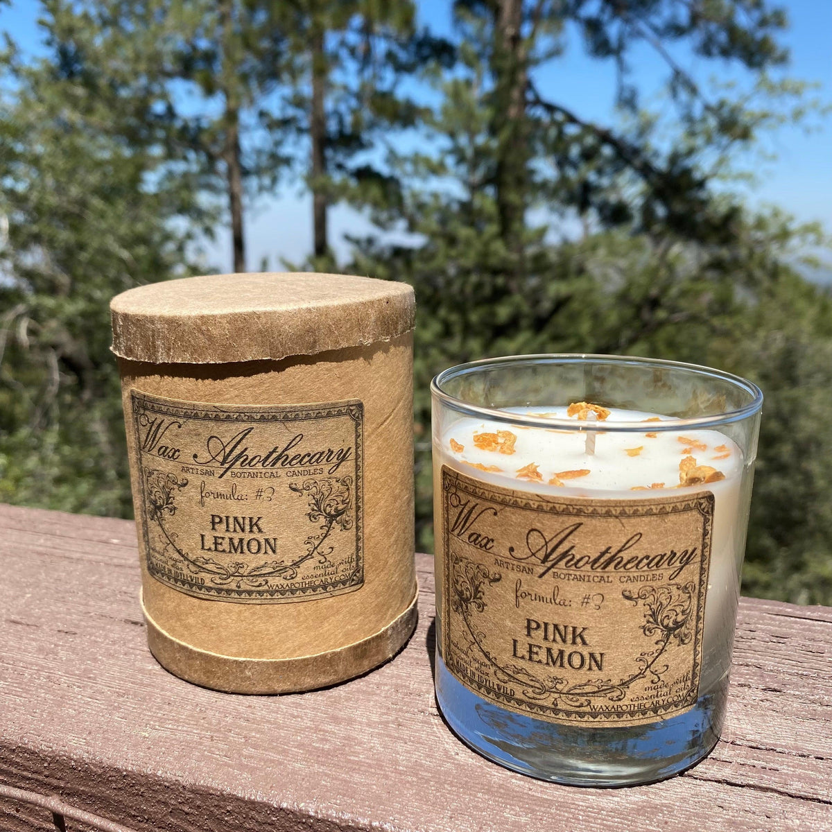 Pink Lemon 7 oz Botanical Candle in Scotch Glass