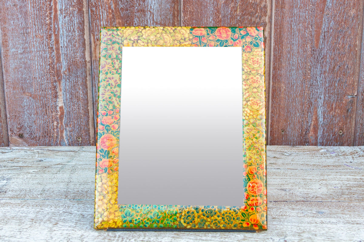 Paper Mache Floral Mirror Frame