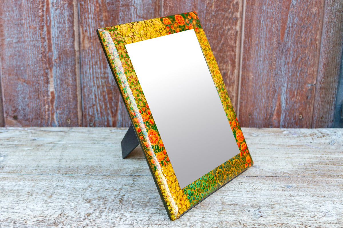 Paper Mache Floral Mirror Frame