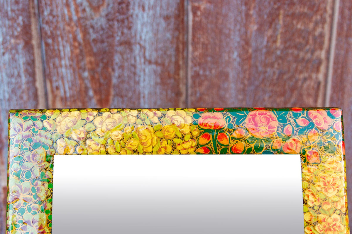 Paper Mache Floral Mirror Frame