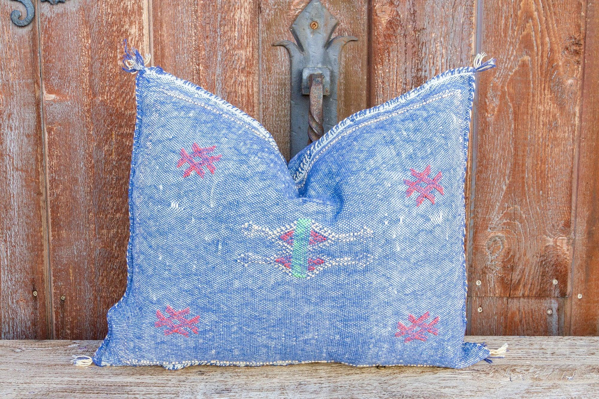 Shamri Lumbar Moroccan Silk Rug Pillow