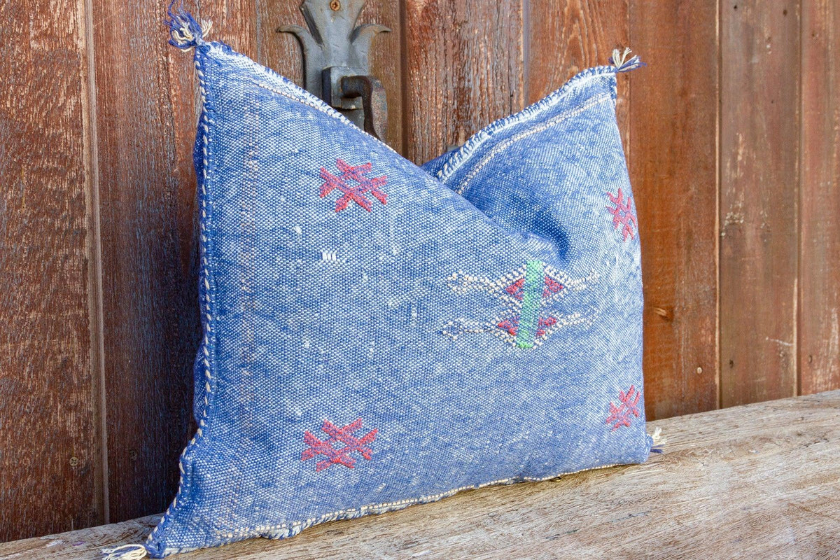 Shamri Lumbar Moroccan Silk Rug Pillow