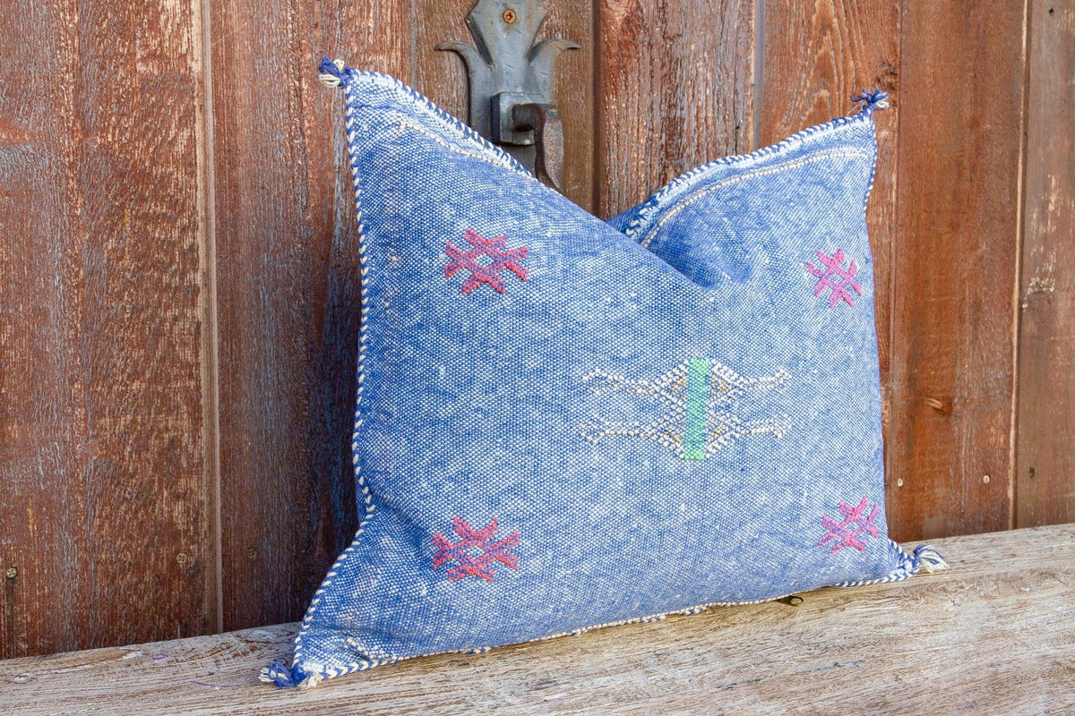 Jalanili Lumbar Moroccan Silk Rug Pillow