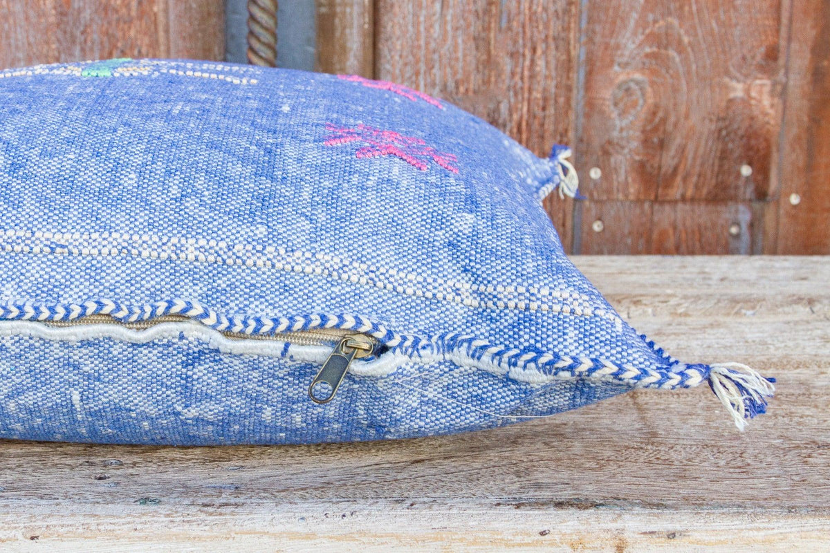 Jalanili Lumbar Moroccan Silk Rug Pillow