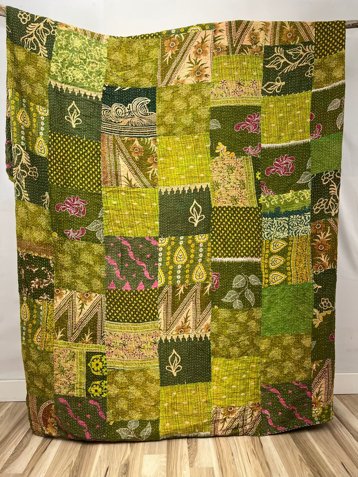 Patchwork Cotton Kantha Quilt King