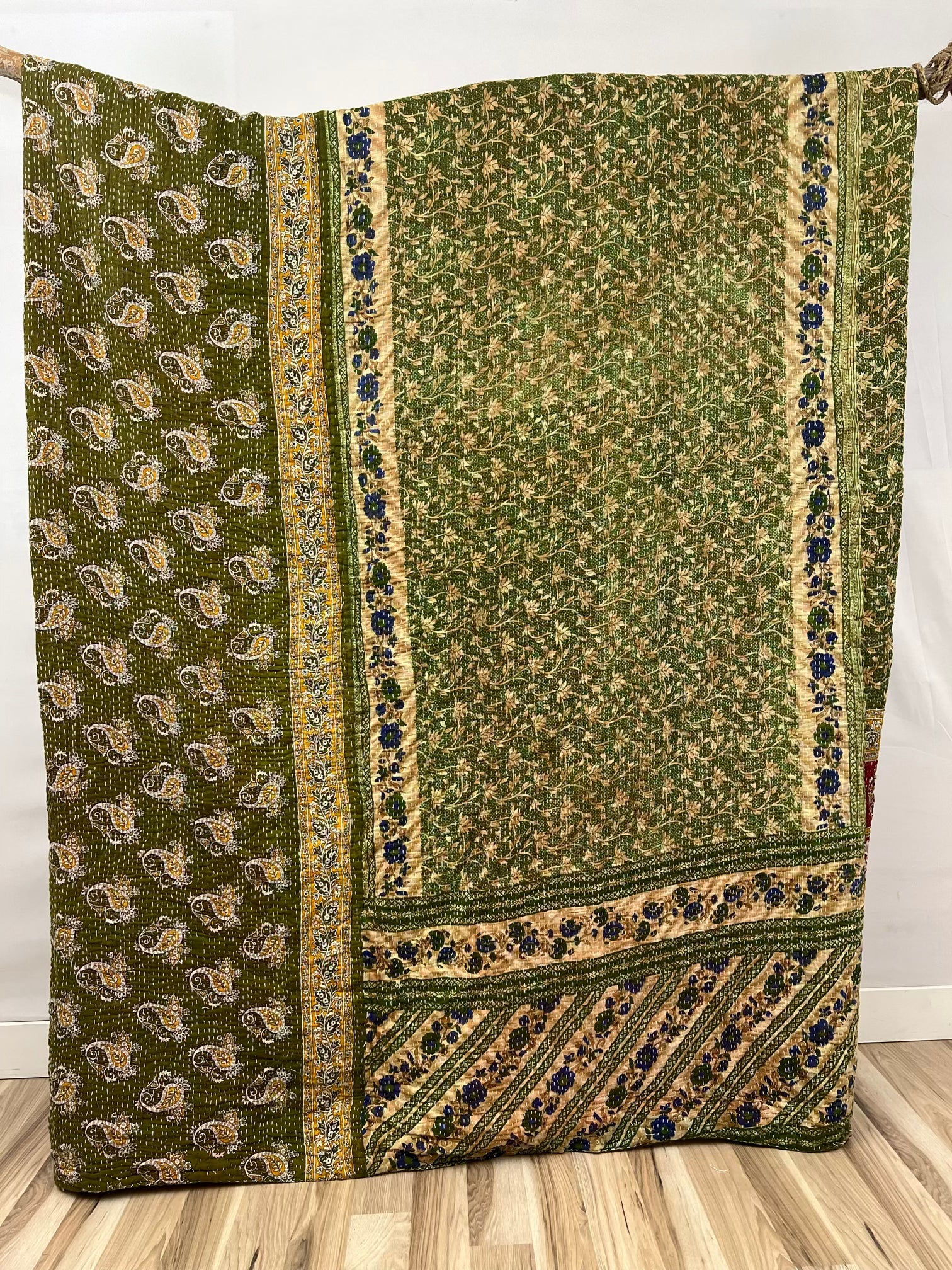 Patchwork Cotton Kantha Quilt King
