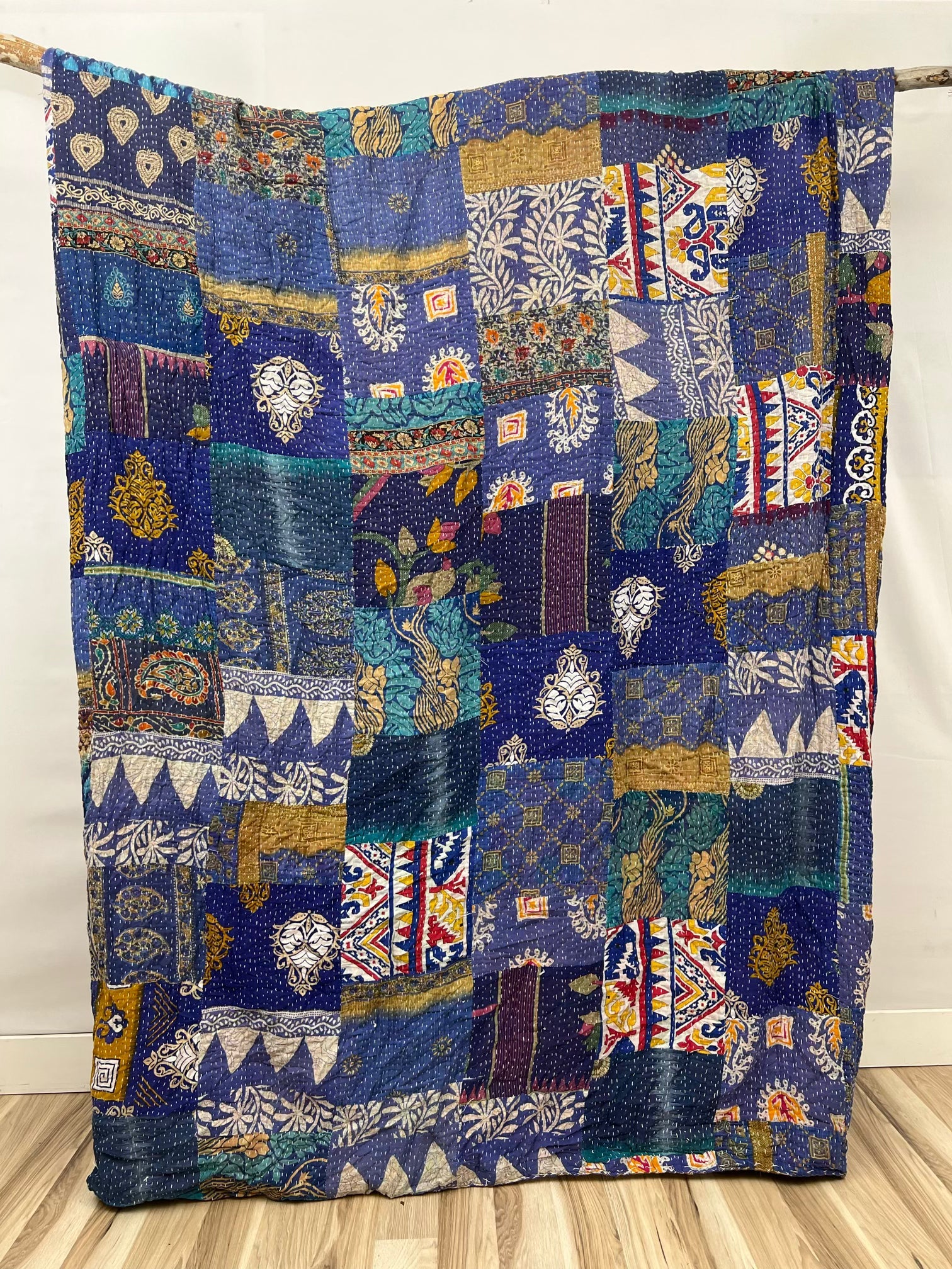 Patchwork Cotton Kantha Quilt King