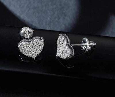 GRA Certified 0.26CT Heart Moissanite Earrings