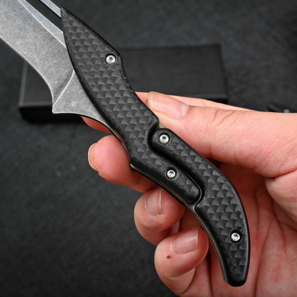 Crux D2 High Carbon Stainless Steel Pocket Knife with Micarta Handle - Gifts for You 'n Me