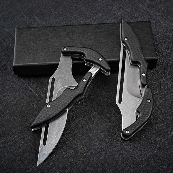 Crux D2 High Carbon Stainless Steel Pocket Knife with Micarta Handle - Gifts for You 'n Me