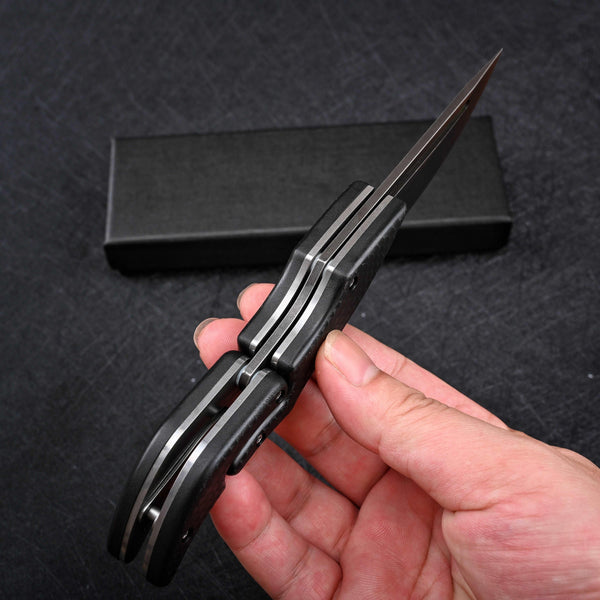 Crux D2 High Carbon Stainless Steel Pocket Knife with Micarta Handle - Gifts for You 'n Me