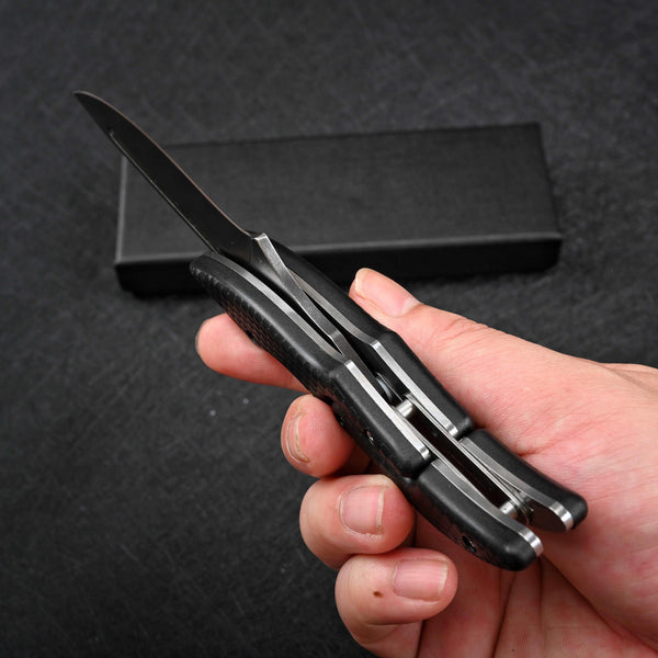 Crux D2 High Carbon Stainless Steel Pocket Knife with Micarta Handle - Gifts for You 'n Me