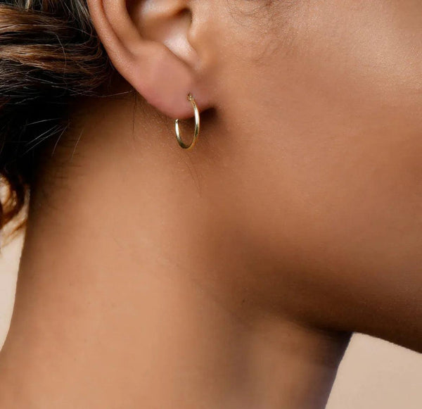 Donatello Gian 925 Sterling Silver Classic Hoops, 20MM Round Earrings for Women, Girls & Men, 14K Gold Plated Sterling Silver - Gifts for You 'n Me