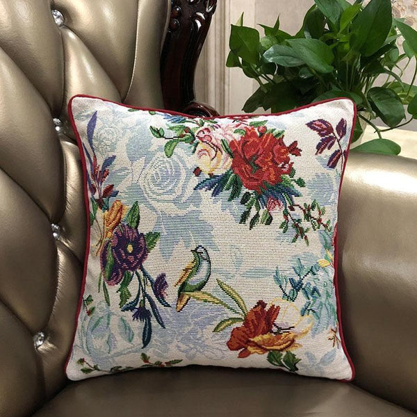 DaDa Bedding Elegant Tropical Paradise Birds Floral Tapestry Throw Pillow Covers 16