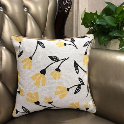 DaDa Bedding Yellow Fleur Floral Botanical Spring Tapestry Throw Pillow Cover, 16