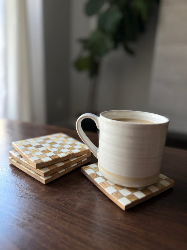 Coasters - marble + wood