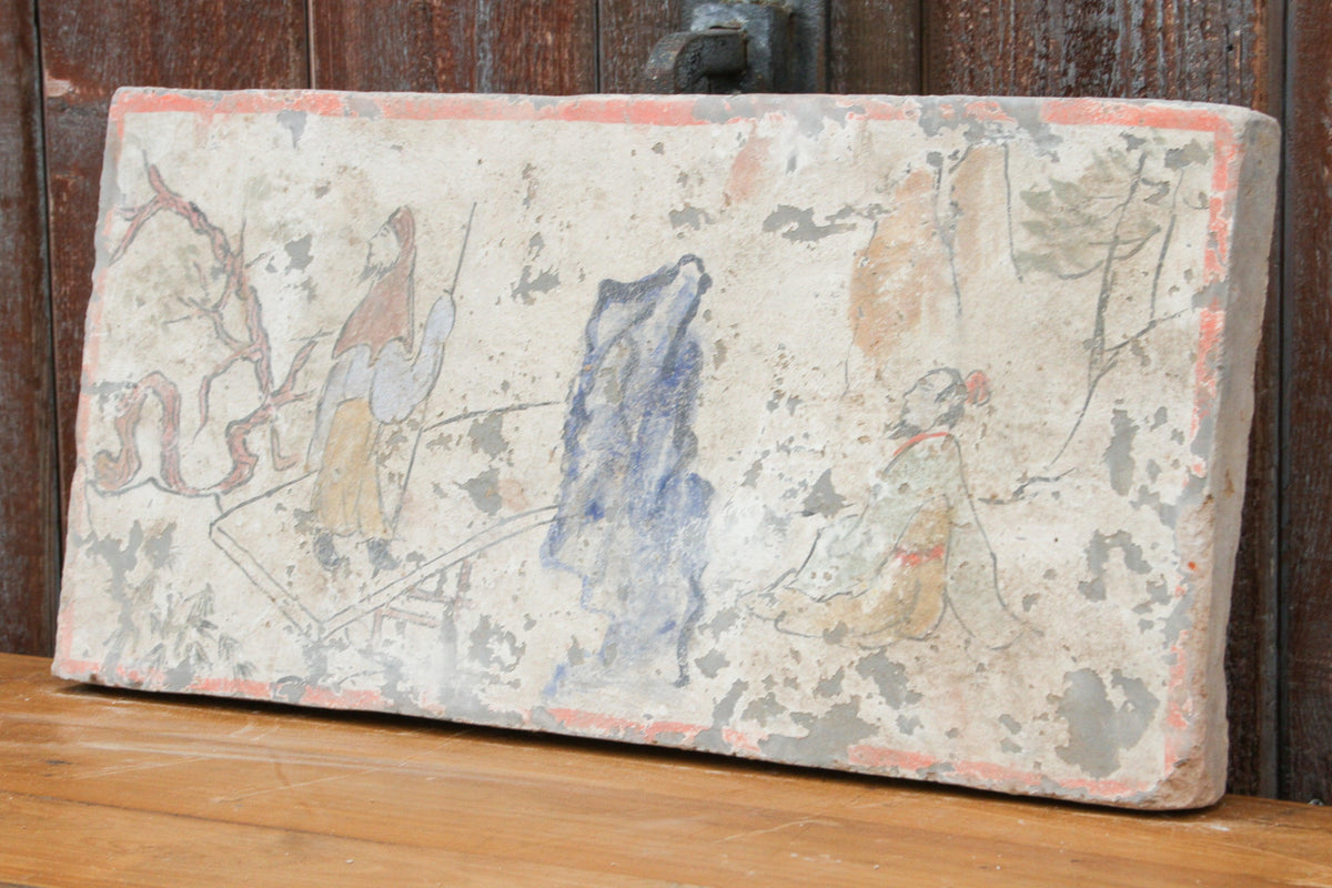 Lovely Hand-painted Liao Dynasty Style Mural Tile