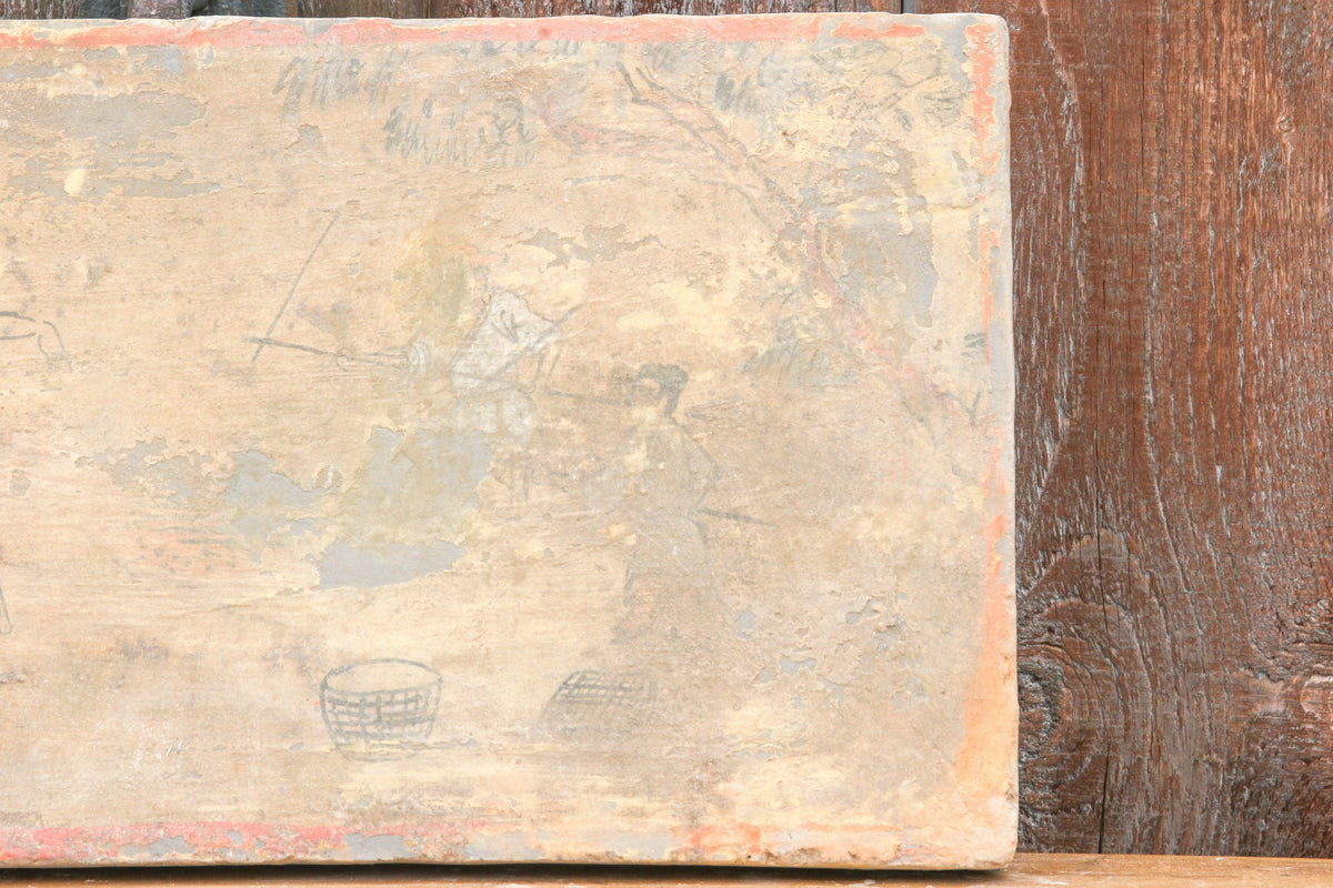 Impressive Hand Painted Liao Dynasty Style Mural Tile