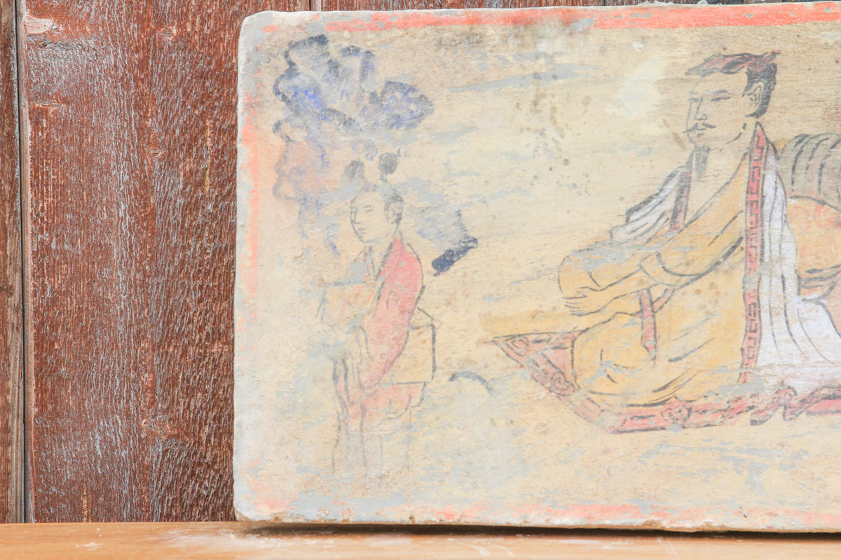 Pleasant Hand Painted Liao Dynasty Style Mural Tile