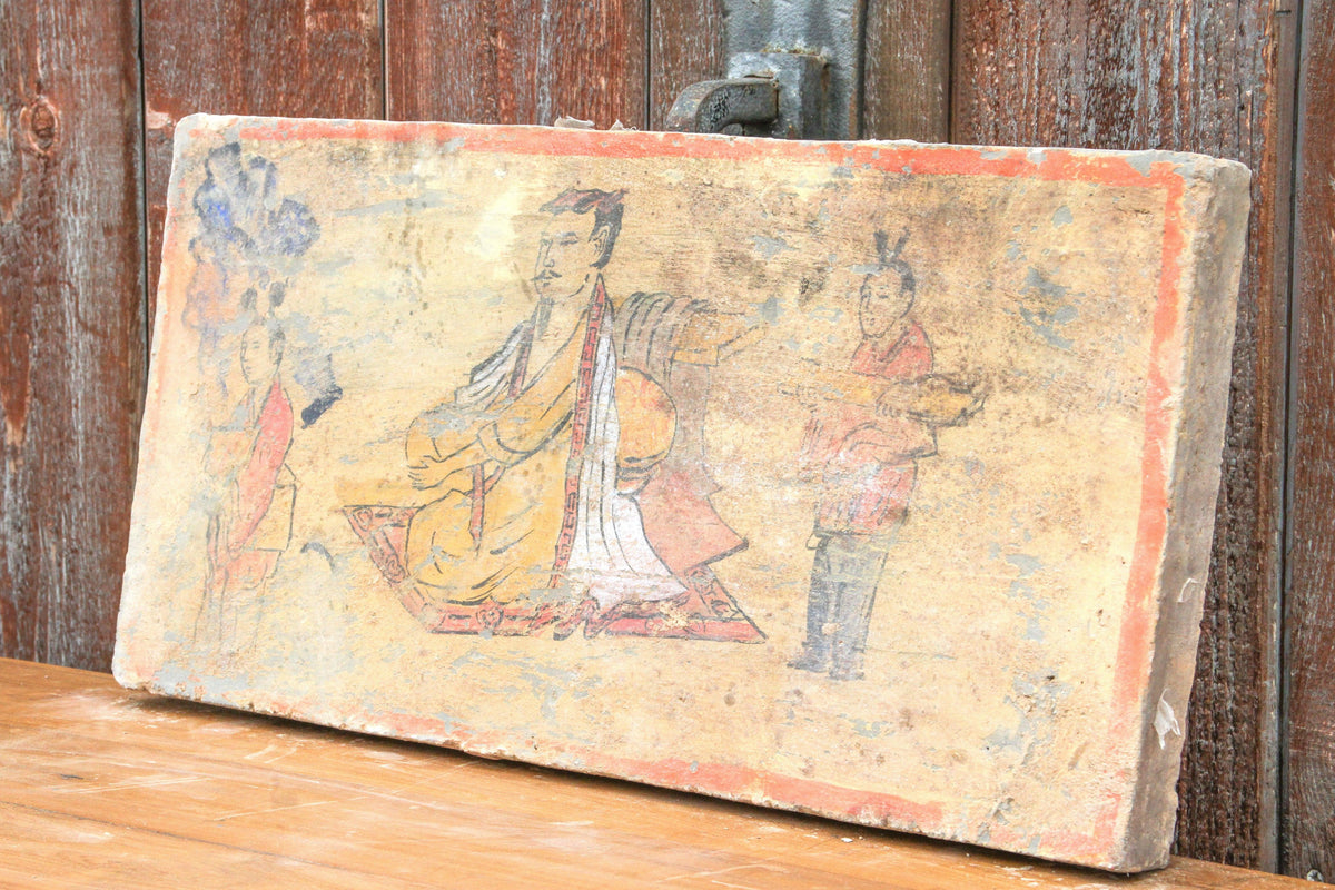 Pleasant Hand Painted Liao Dynasty Style Mural Tile