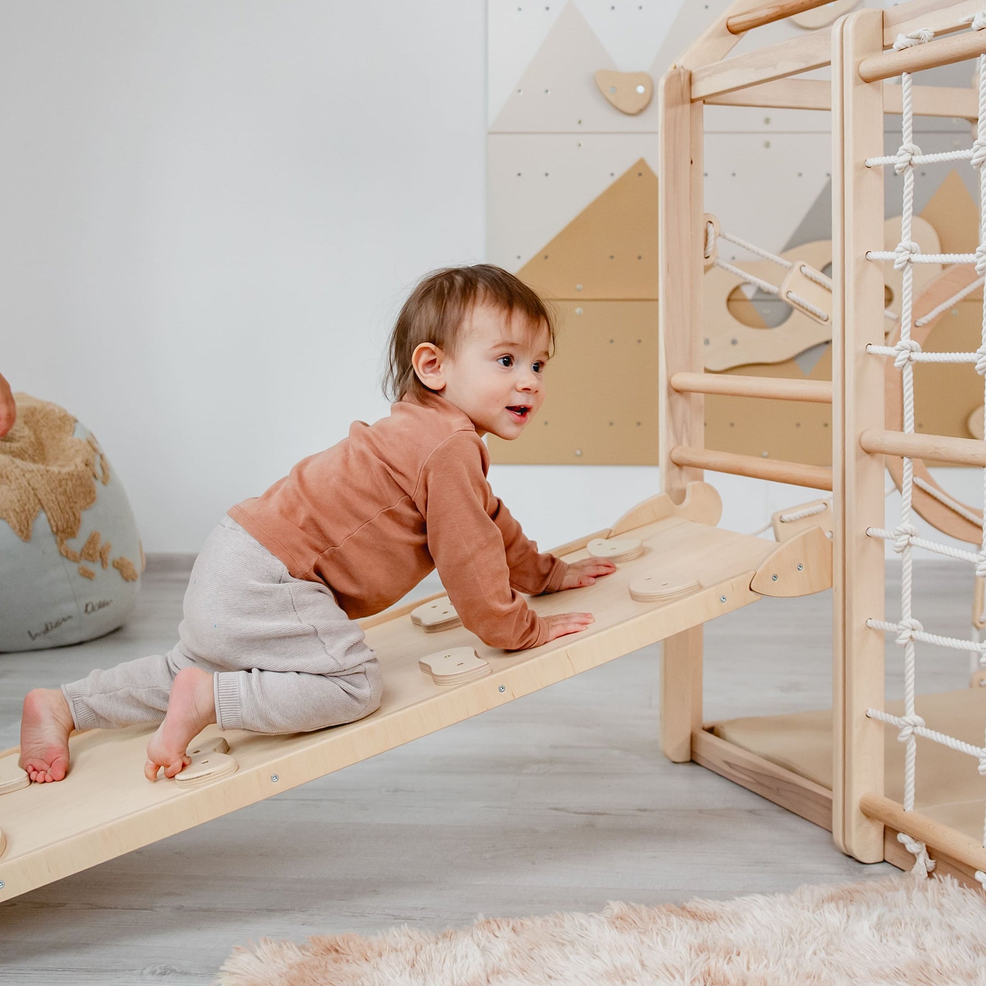 Wood and Hearts Wooden Toddler Climbing Playhouse, Ages 1–6