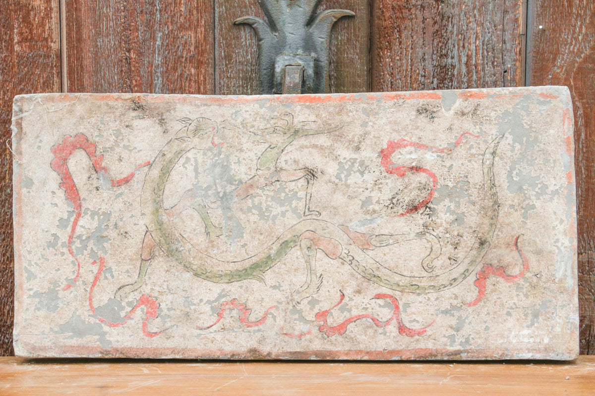 Remarkable Hand Painted Liao Dynasty Style Mural Tile