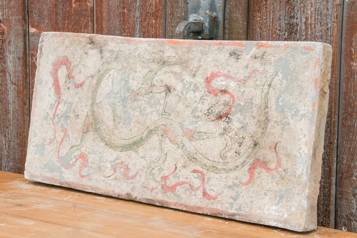 Remarkable Hand Painted Liao Dynasty Style Mural Tile