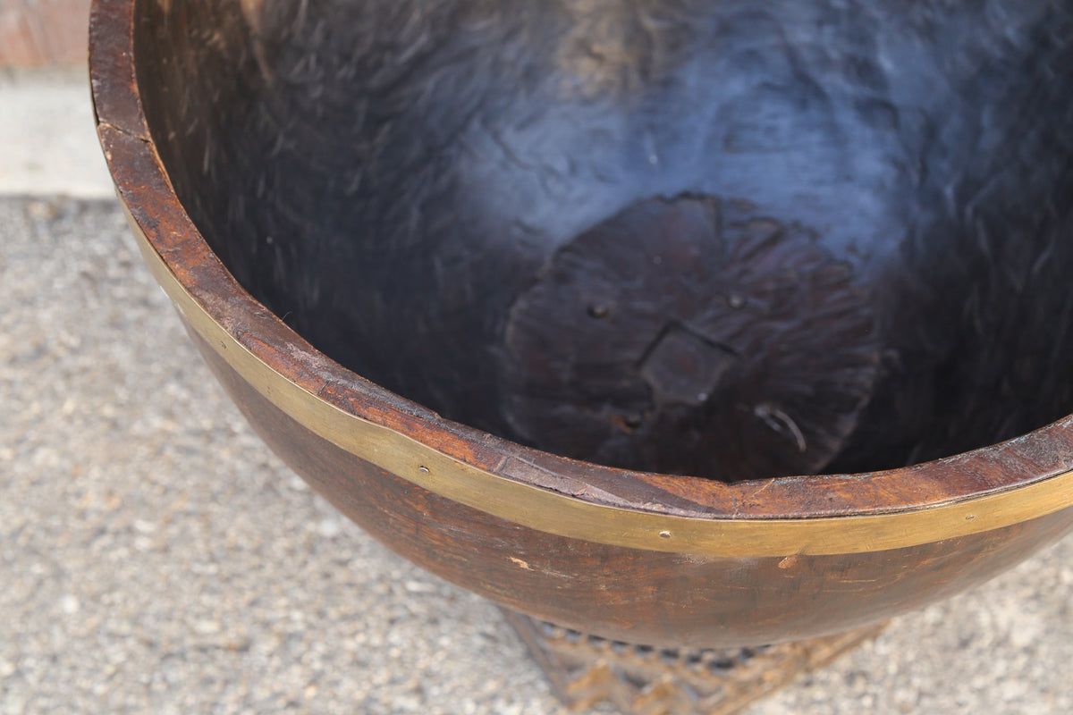 Antique Carved Southern Indian Grain Container