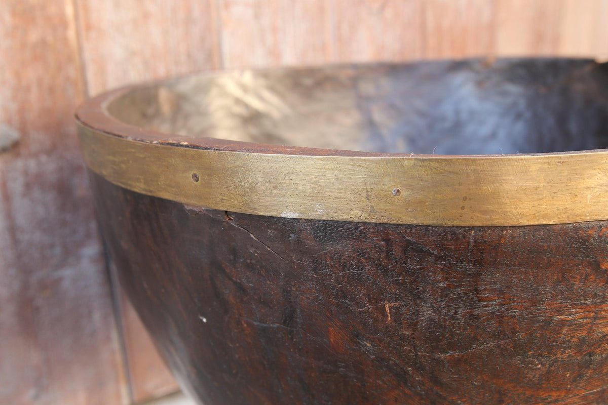 Antique Carved Southern Indian Grain Container