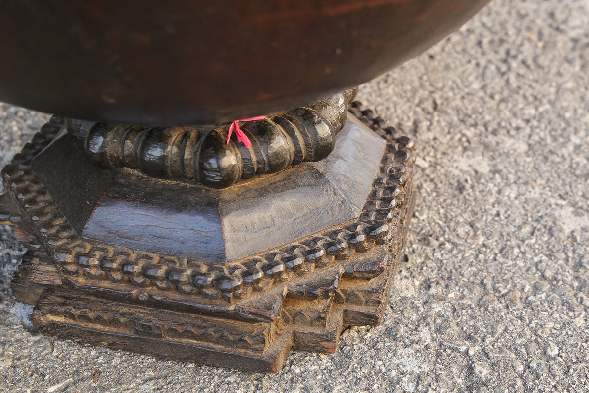 Antique Carved Southern Indian Grain Container