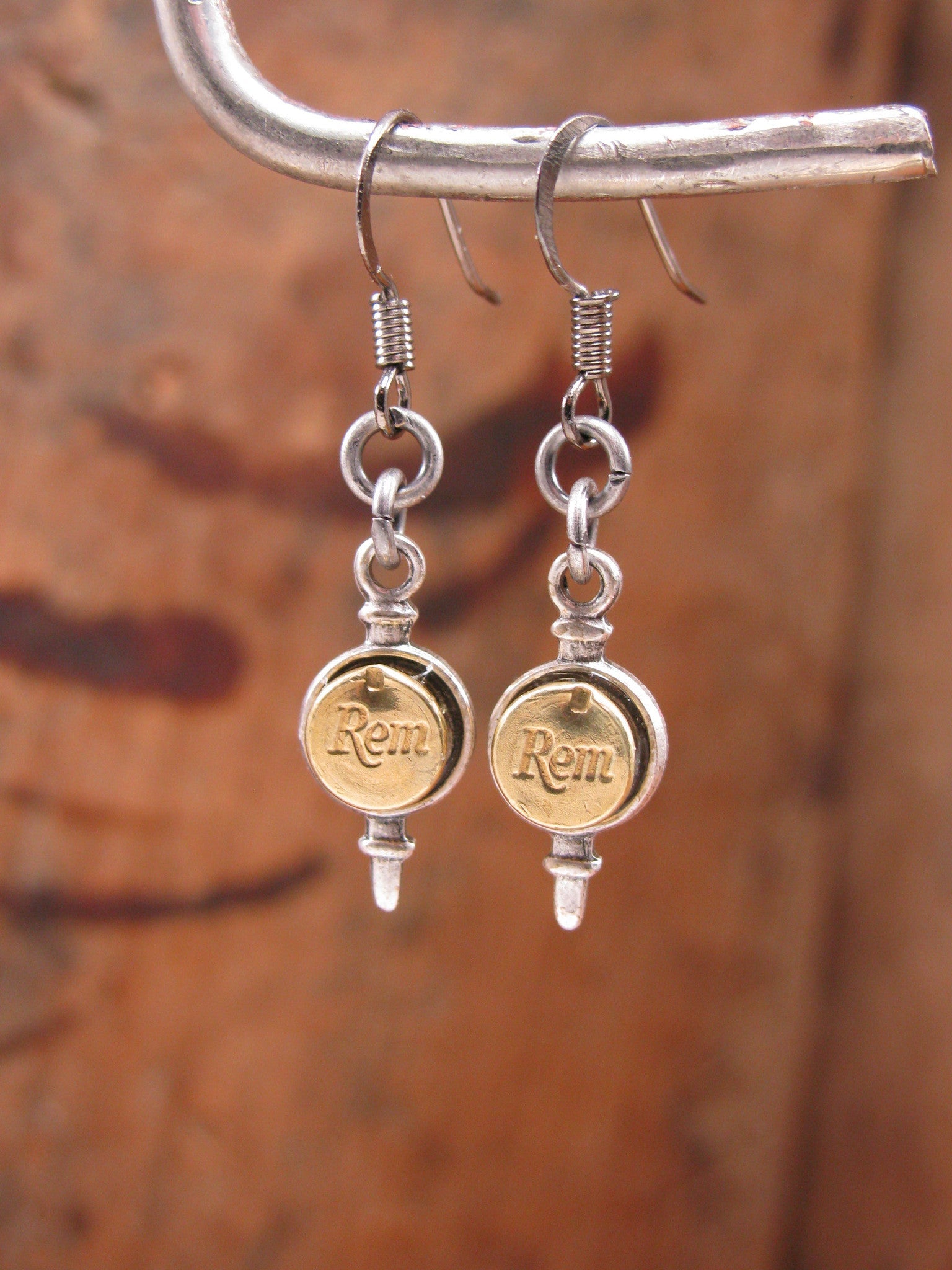 22 Caliber Petite Dangle Bullet Earrings