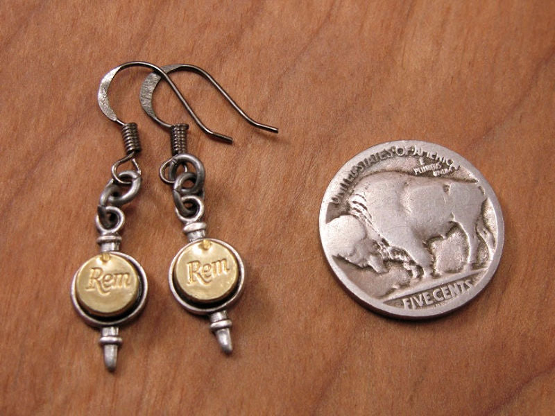 22 Caliber Petite Dangle Bullet Earrings