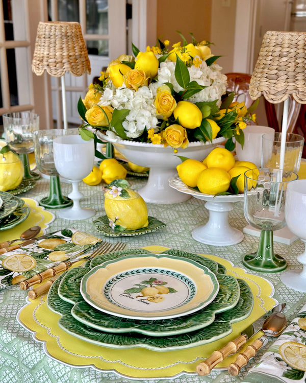 HALO YELLOW ROUND FAUX LEATHER PLACEMAT (Set Of 4)