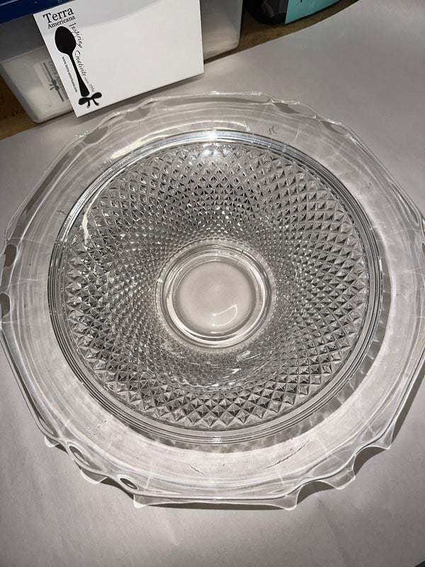 Mid Century Cut Glass Decorative Glass Serving Bowls