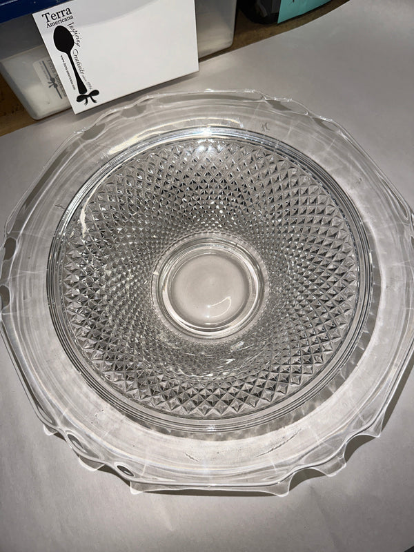 Mid Century Cut Glass Decorative Glass Serving Bowls