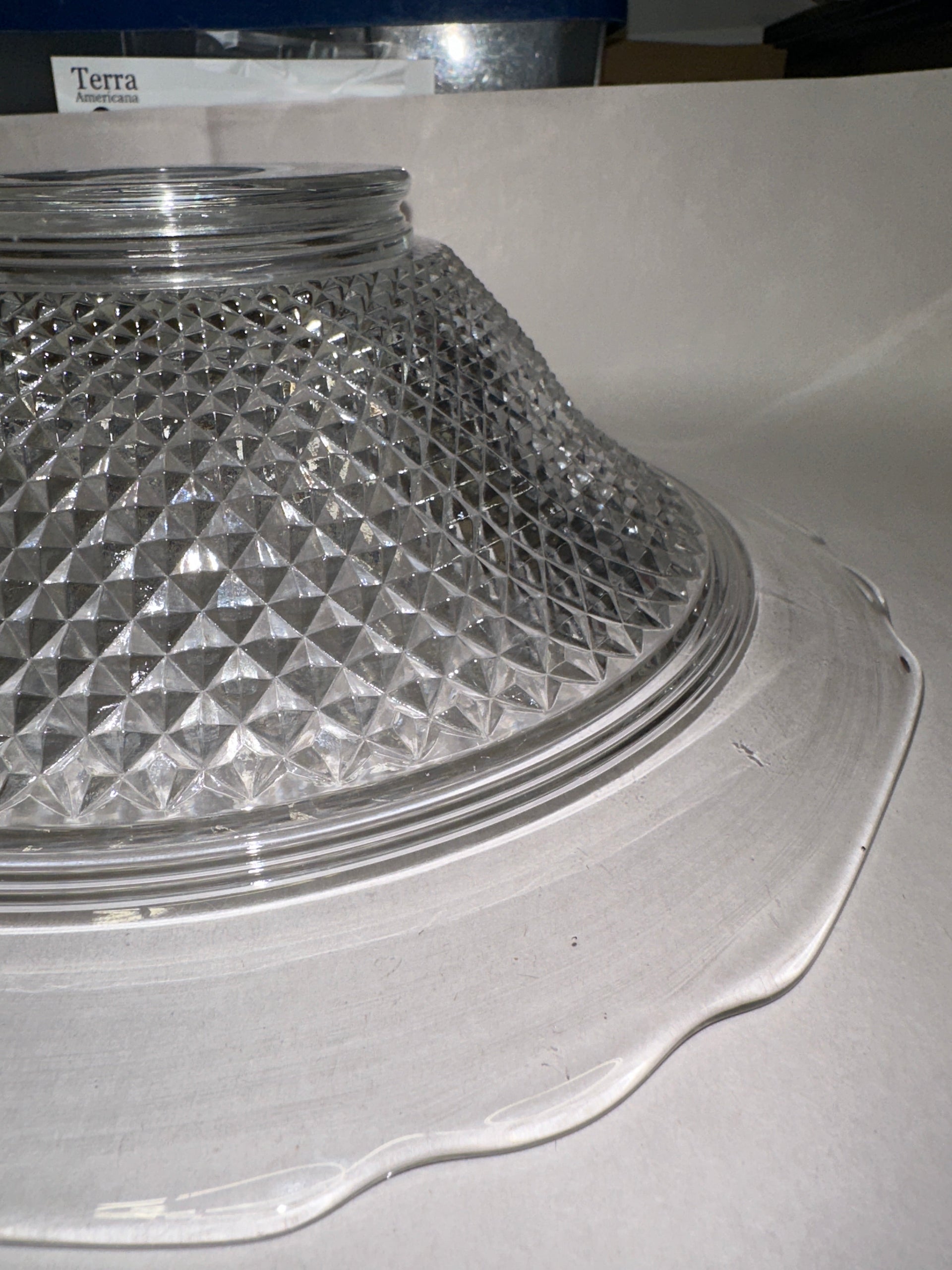 Mid Century Cut Glass Decorative Glass Serving Bowls