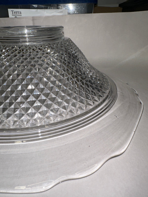 Mid Century Cut Glass Decorative Glass Serving Bowls