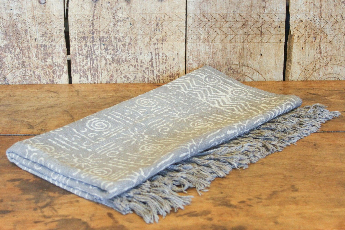 Tribal Taupe Batik Throw