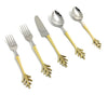 Stainless Steel Golden Flatware 20p set Leaf Style Design