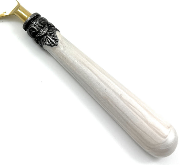 White Resin Handle Flatware set of 20 Antique Design