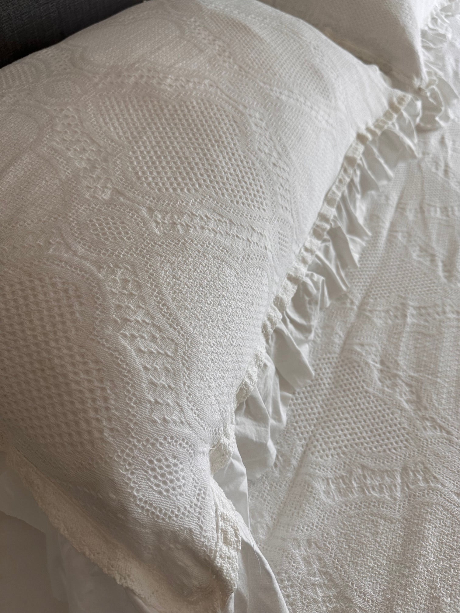 Cotton White Lace Bedspread