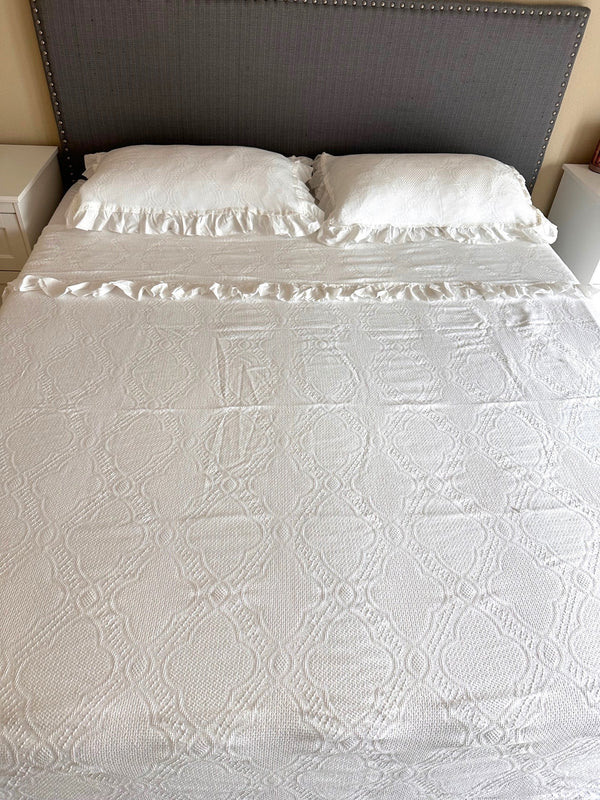 Cotton White Lace Bedspread