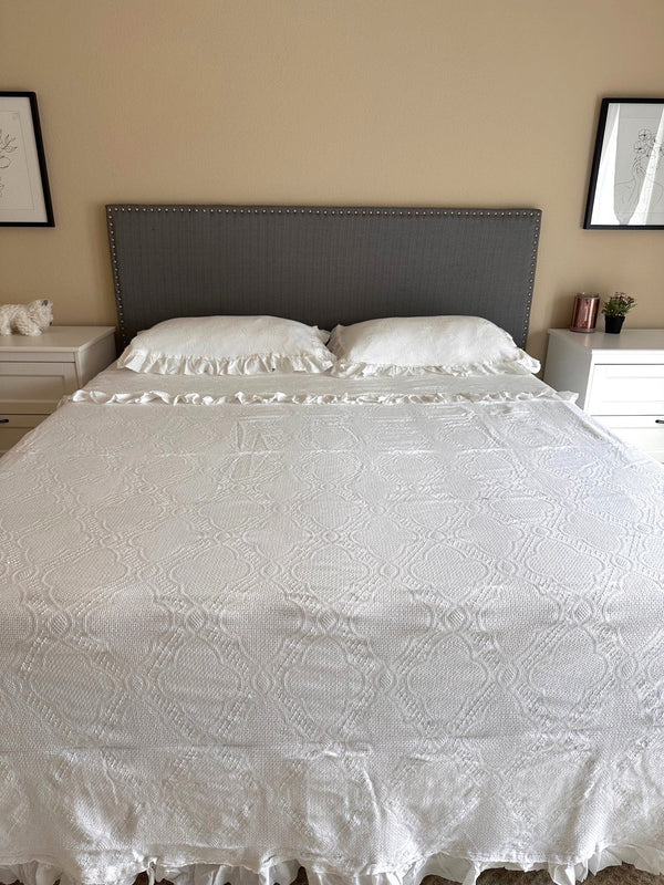 Cotton White Lace Bedspread