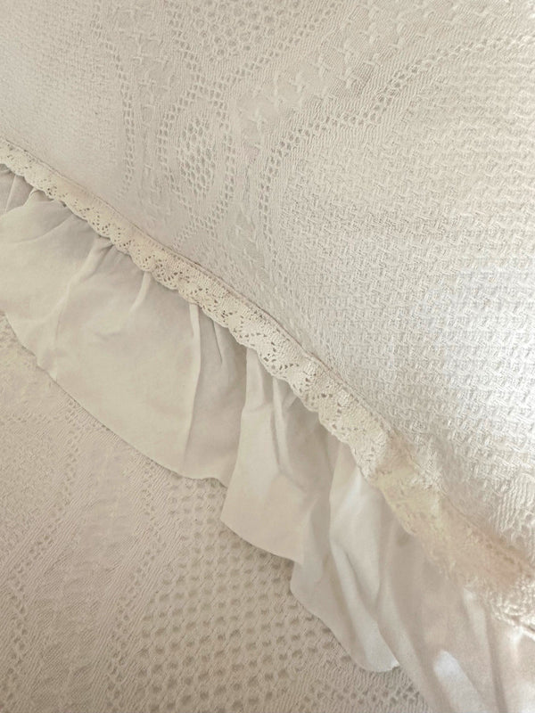 Cotton White Lace Bedspread