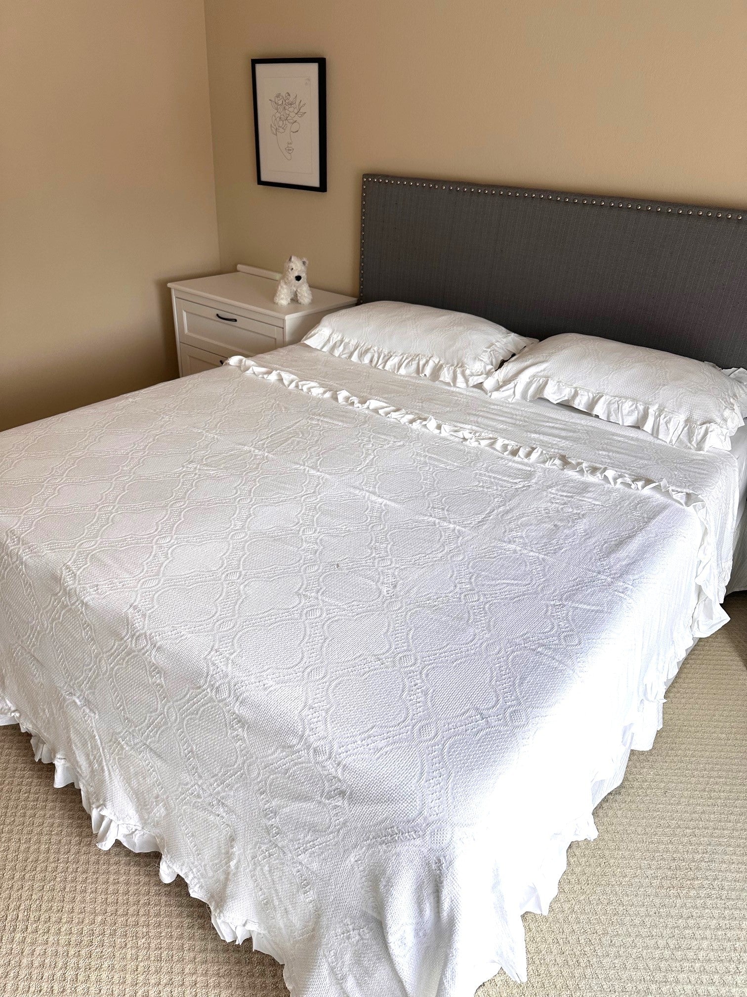 Cotton White Lace Bedspread